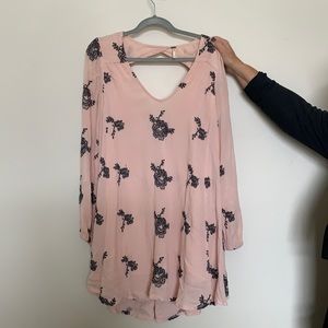 Free people embroidered Austin dress pink